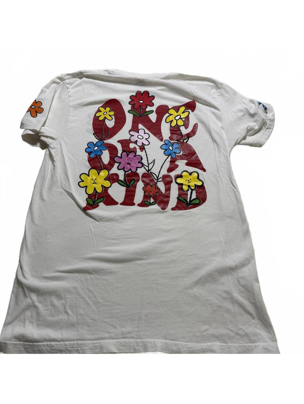 CALL YOUR MOTHER Flower One of a Kind Graphic short sleeve Tee‎ SZ M Boho Hippie